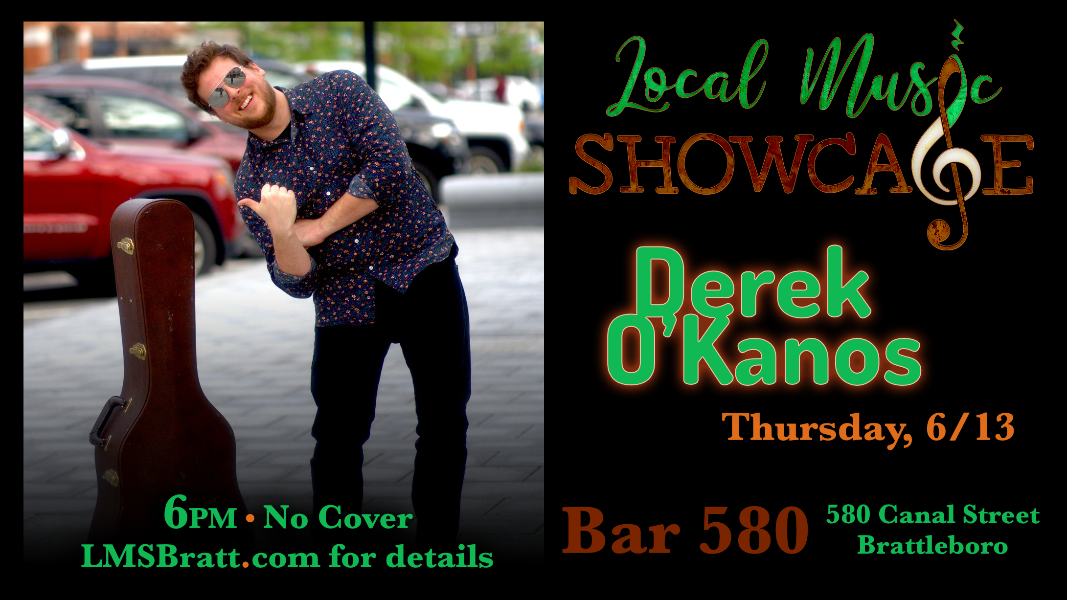 Local Music Showcase, Brattleboro, Live Music, Vermont, Derek O'Kanos