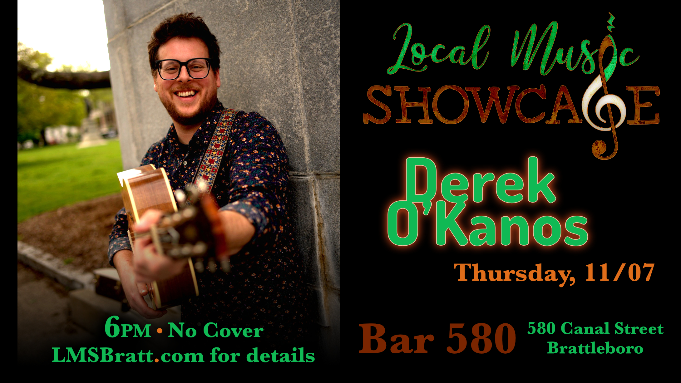 Local Music Showcase, Live Music, Brattleboro, Vermont, Derek O'Kanos, Donald McCullough