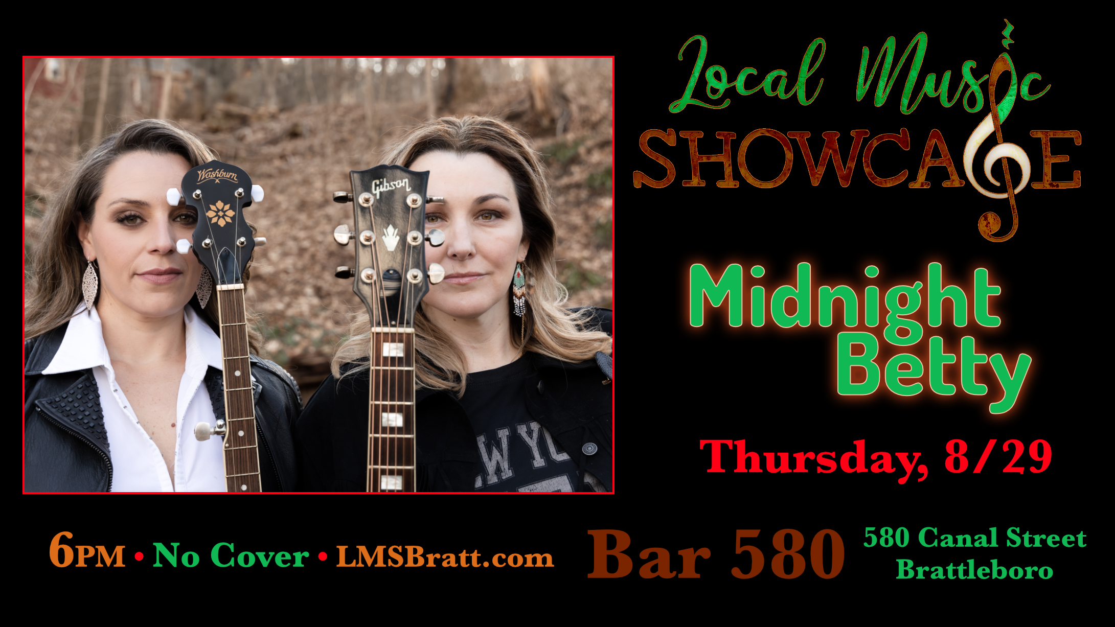 Local Music Showcase, Live Music, Brattleboro, Vermont, Midnight Betty, Donald McCullough