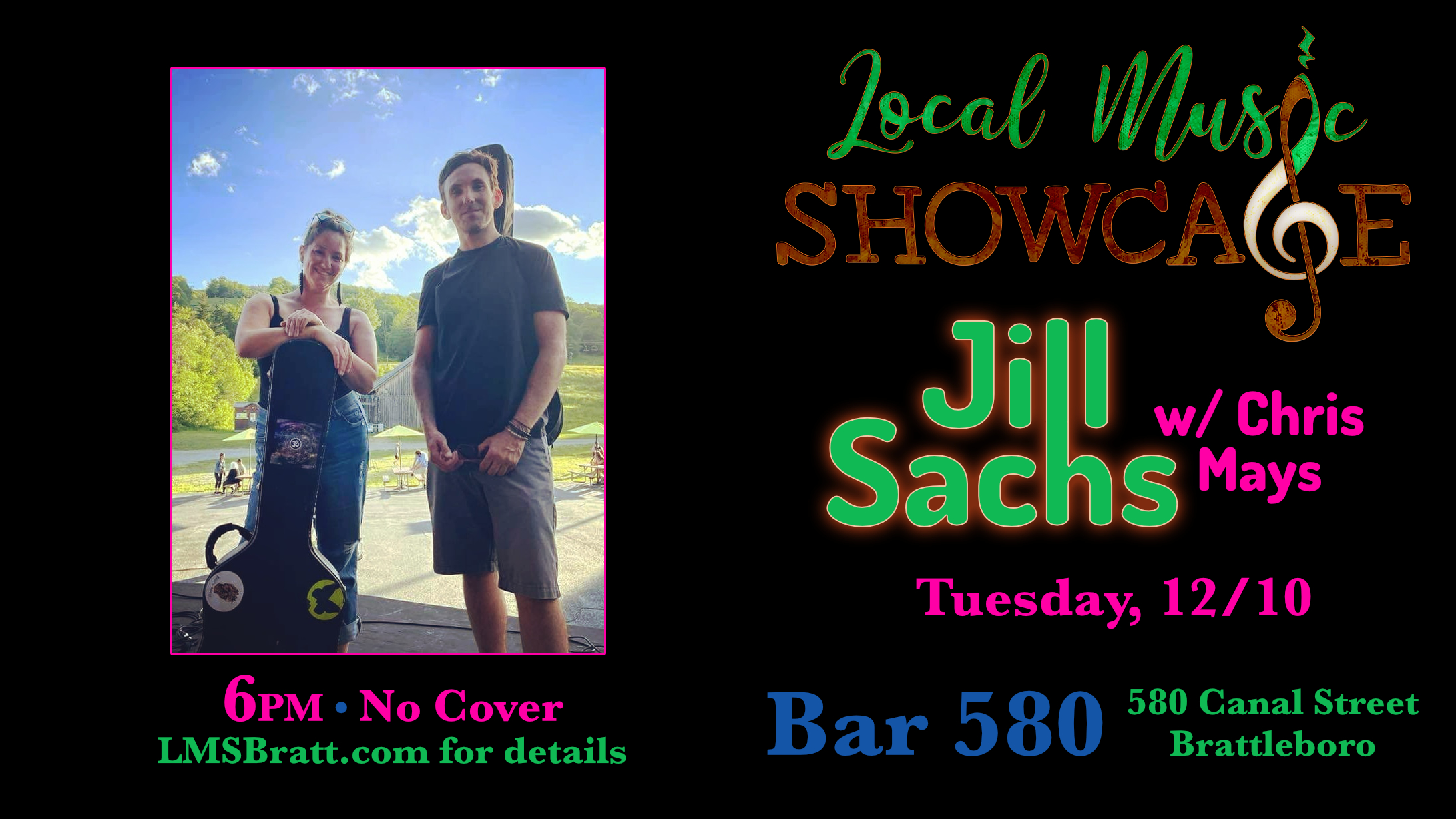 Local Music Showcase, Live Music, Vermont, Brattleboro, Jill Sachs, Chris Mays, Donald McCullough