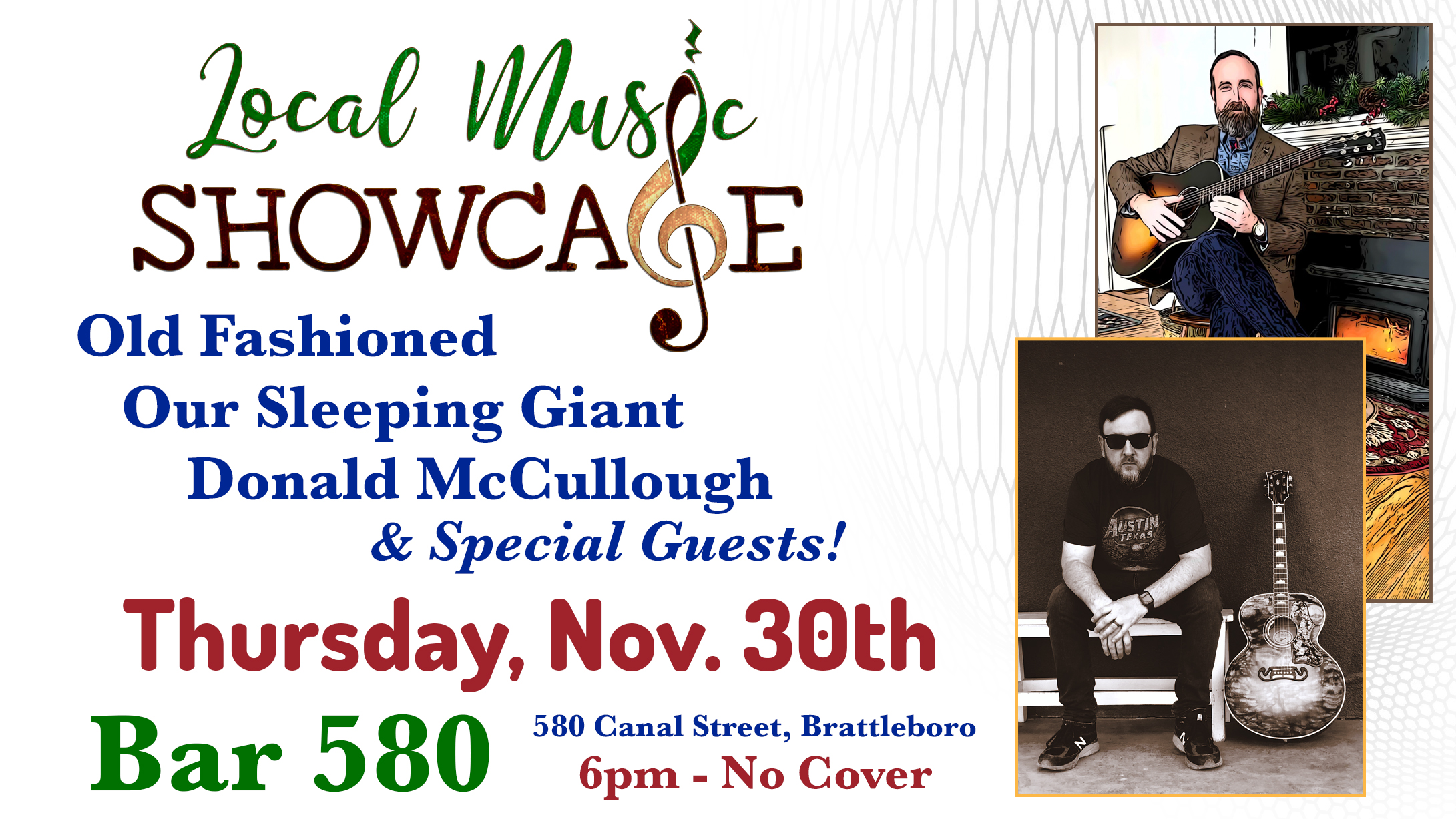 Local Music Showcase, Old Fashioned, Our Sleeping Giant, Live Music, Bar 580, Brattleboro