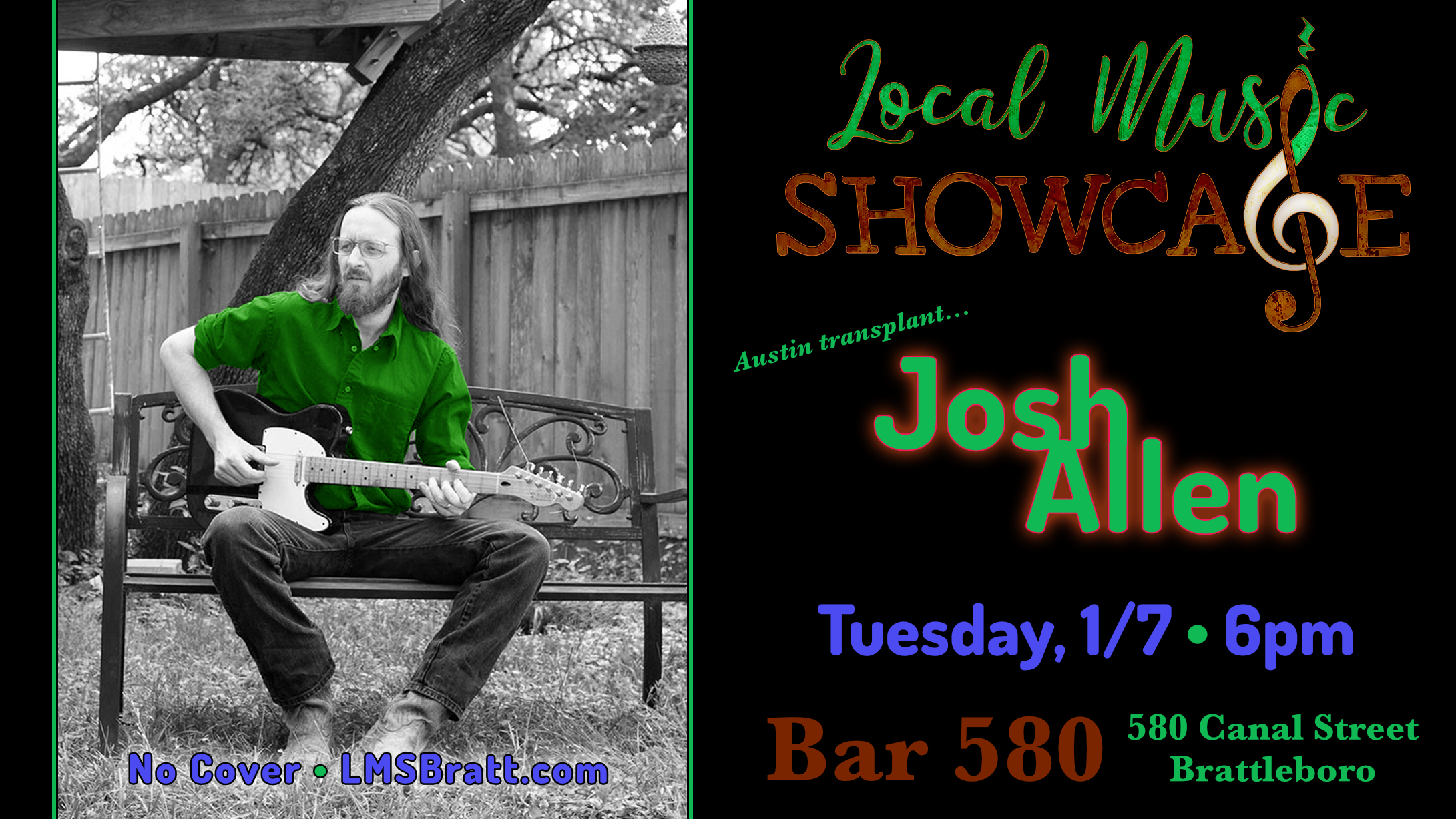 Local Music Showcase, Live Music, Brattleboro, Vermont, Josh Allen, Donald McCullough