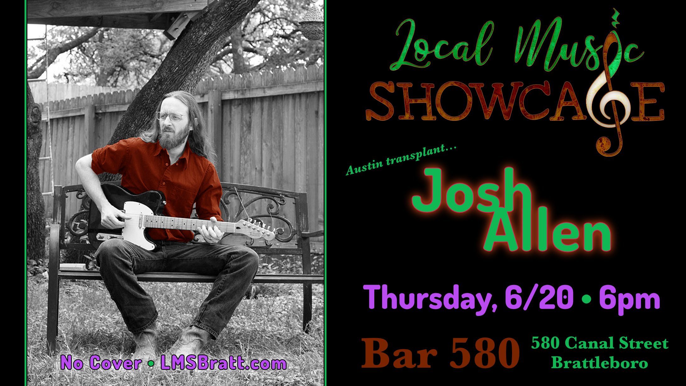 Local Music Showcase, Brattleboro, Vermont, Live Music, Josh Allen