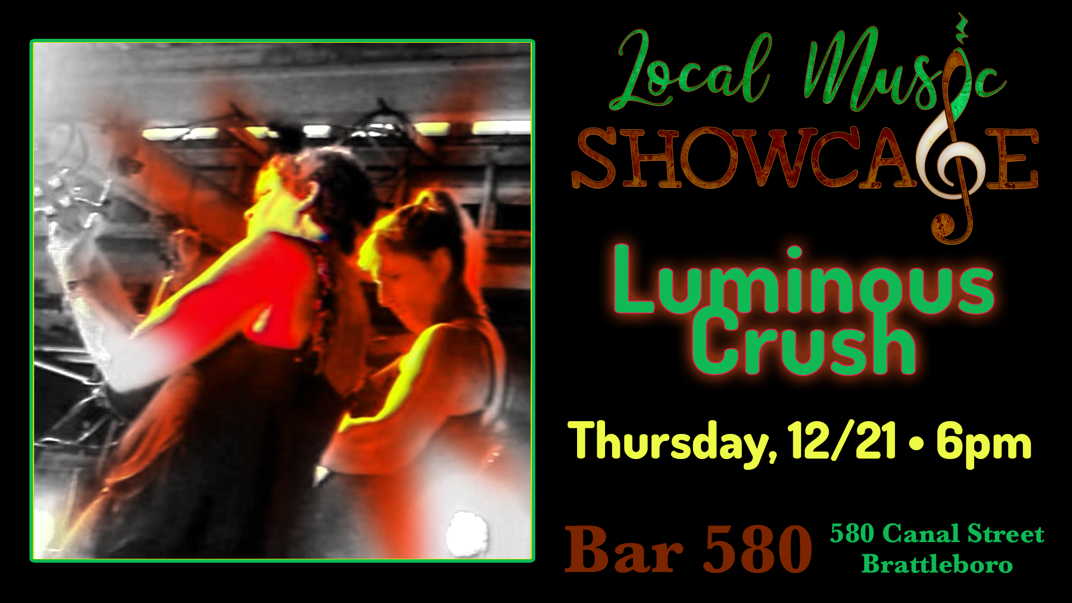 Local Music Showcase, Luminous Crush, Live Music, Brattleboro, Vermont