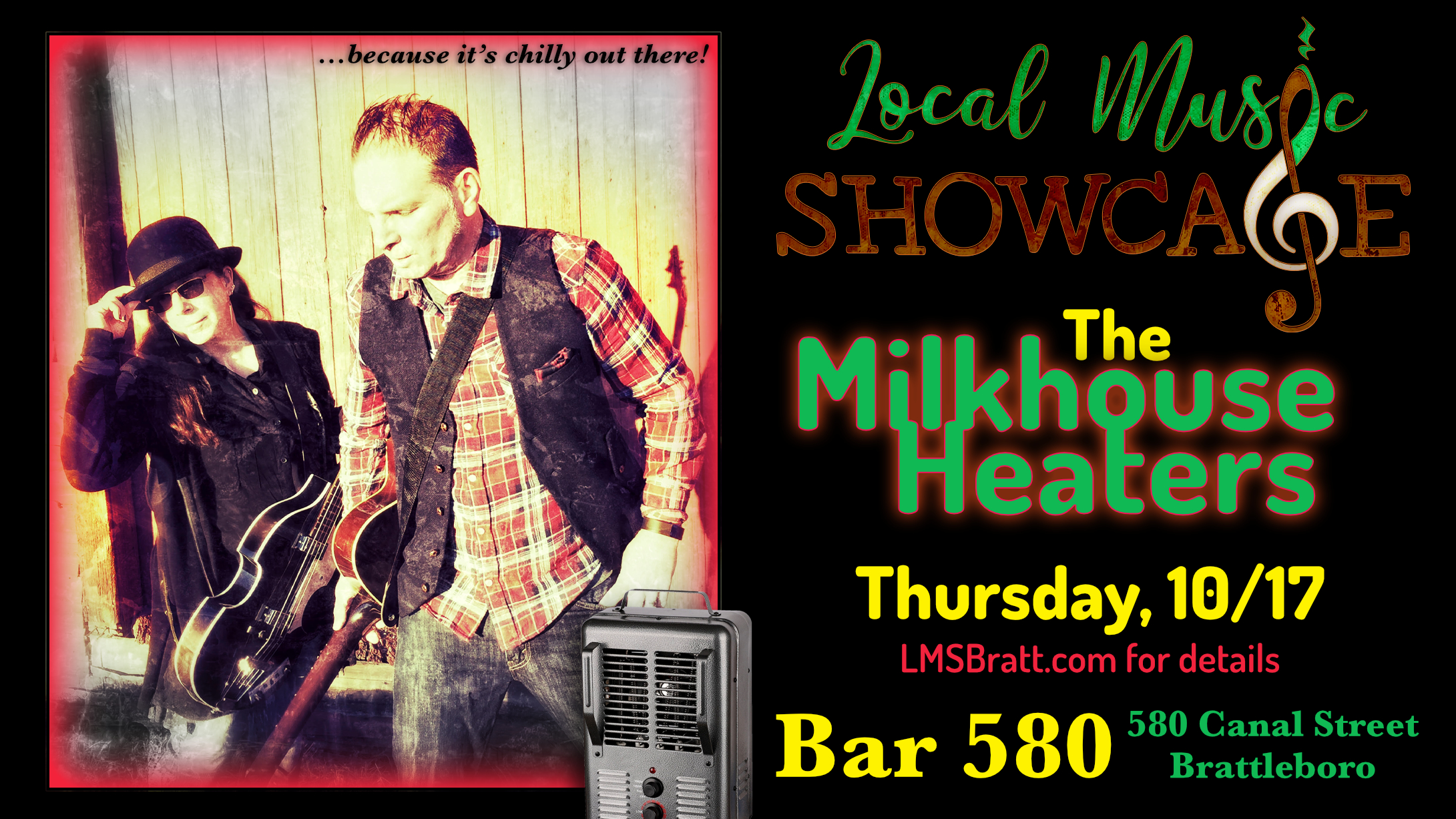 Local Music Showcase, Live Music, Brattleboro, Vermont, Milkhouse Heaters, Donald McCullough