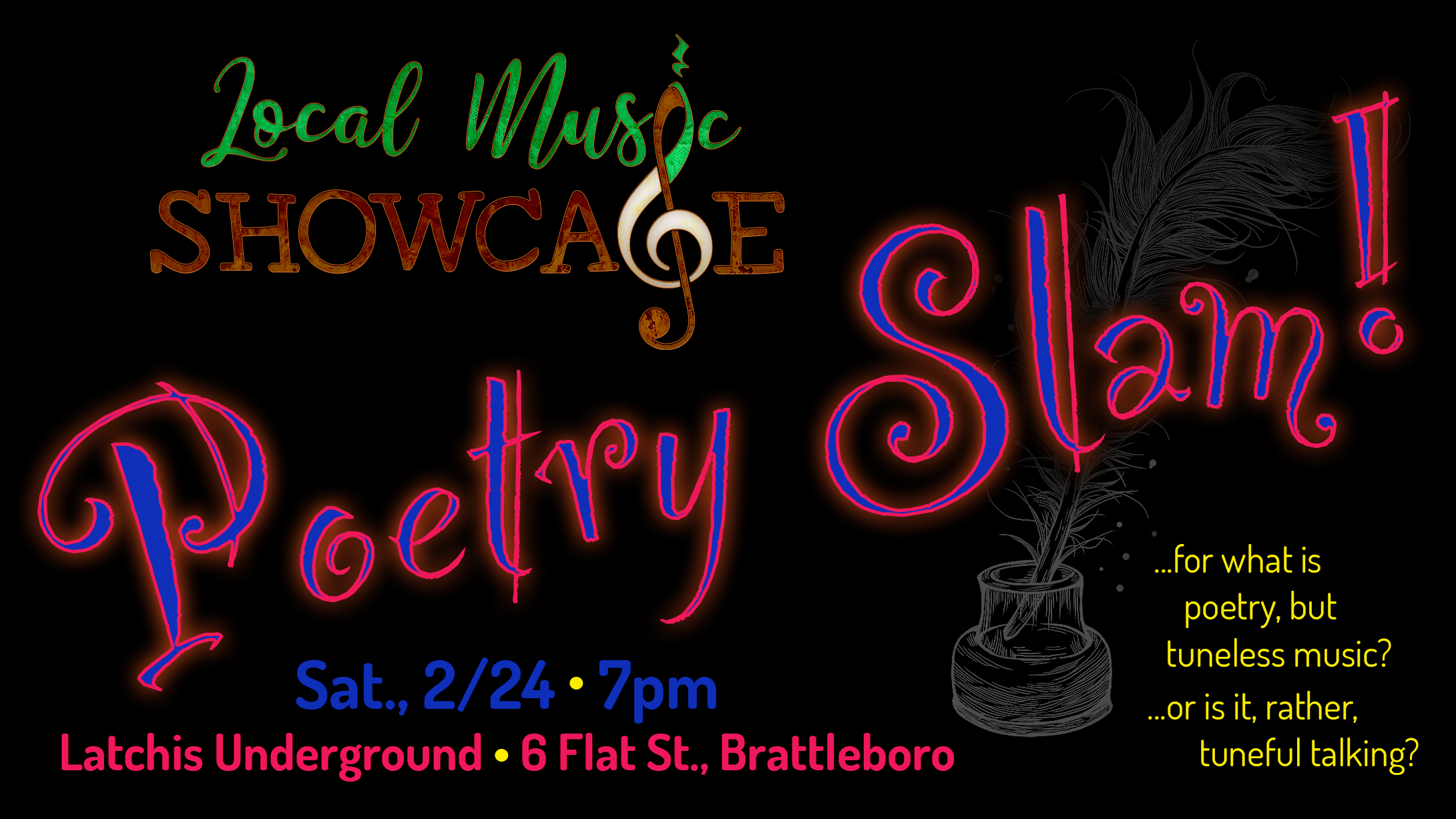 Local Music Showcase, Poetry Slam, Live Music, Brattleboro, Vermont