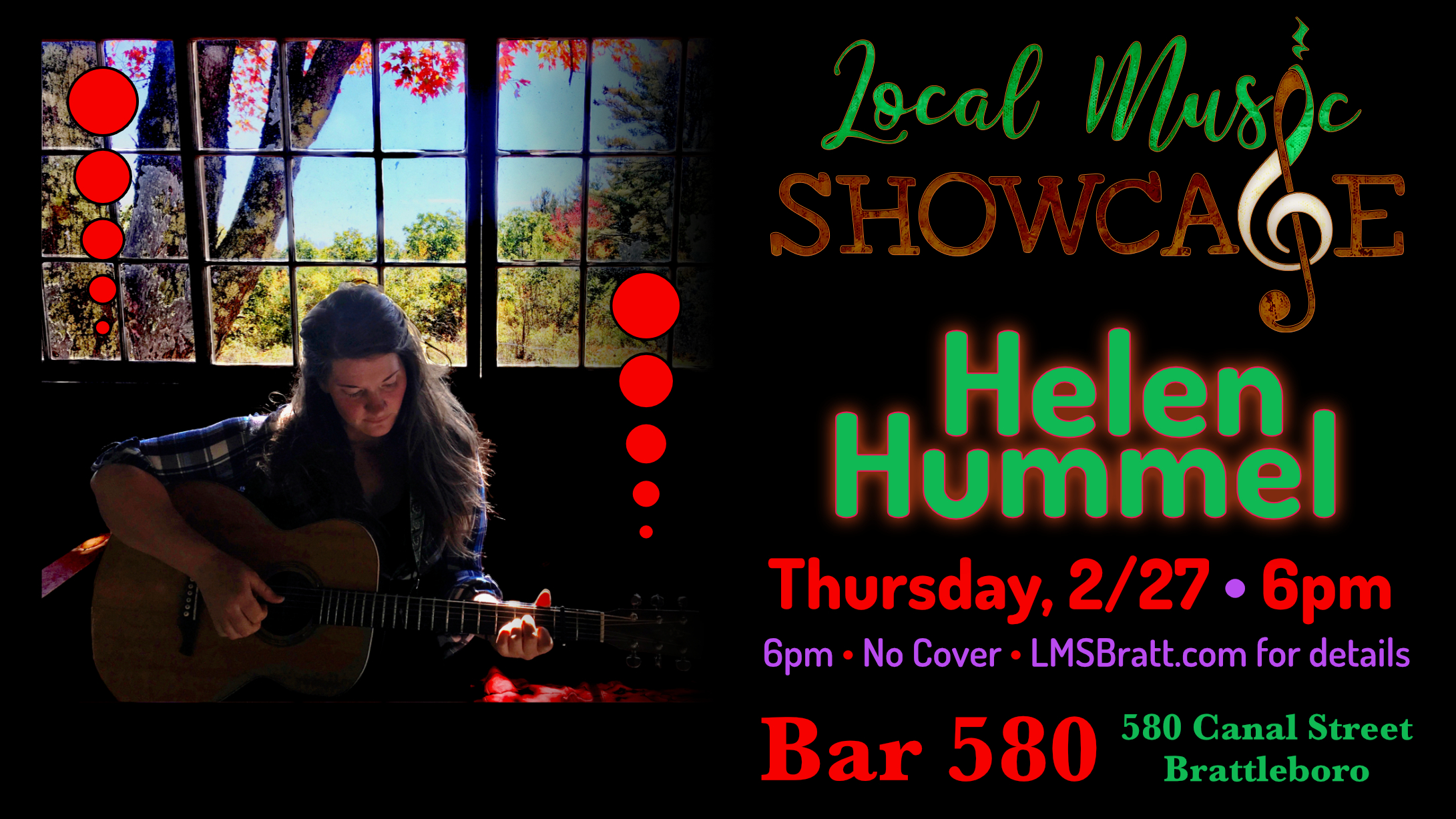 Local Music Showcase, Live Music, Brattleboro, Vermont, Helen Hummel, Donald McCullough, Bar 580