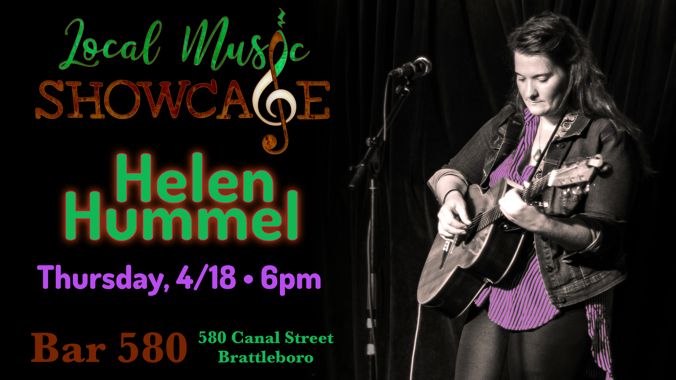 Local Music Showcase, Live Music, Brattleboro, Vermont, Helen Hummel