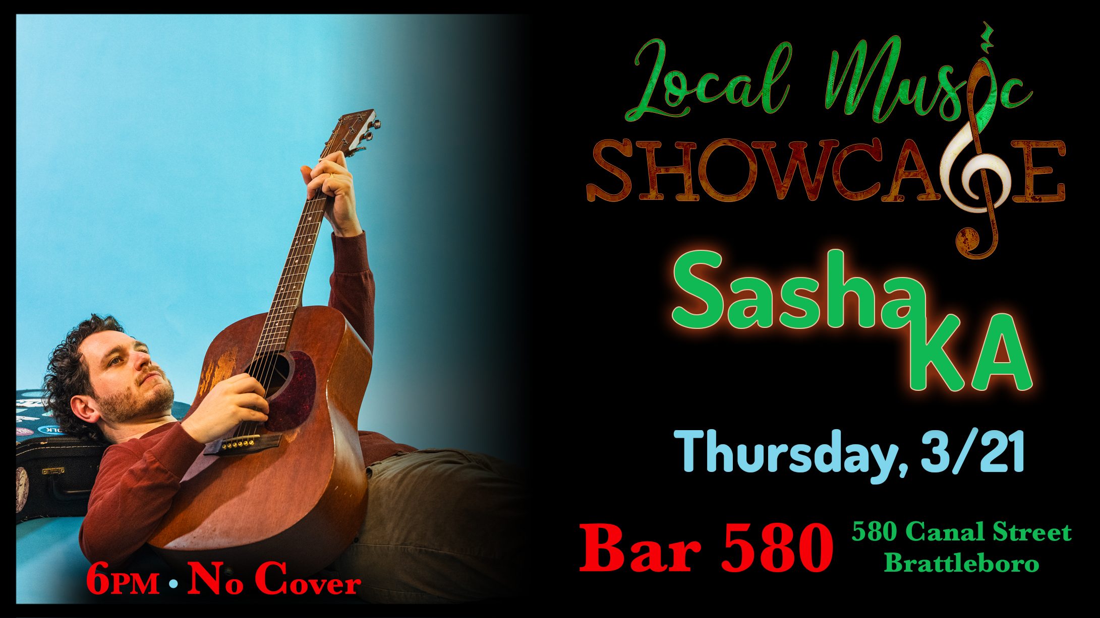 Local Music Showcase, Live Music, Brattleboro, Vermont, Sasha KA, Donald McCullough