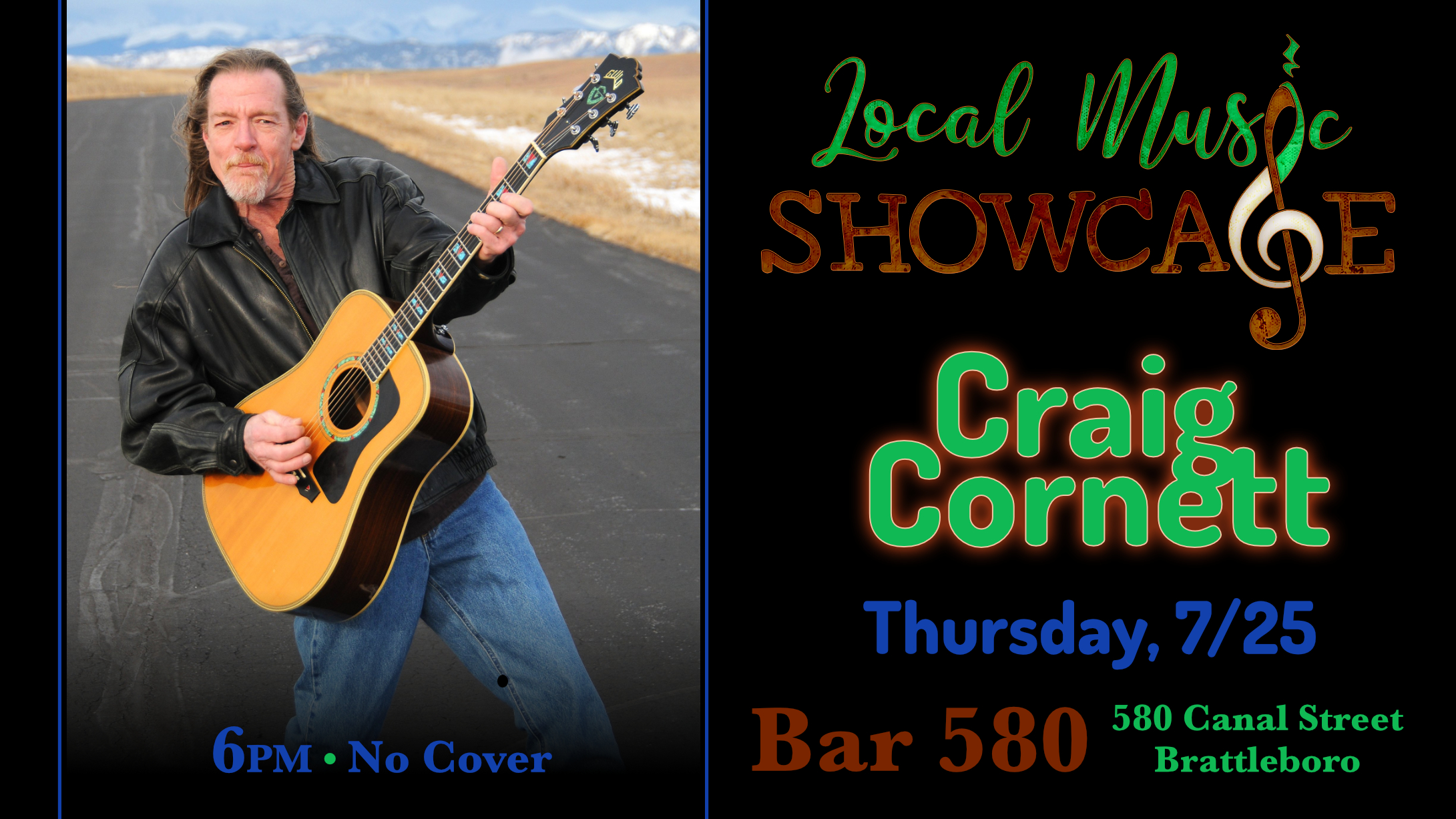 Local Music Showcase, Live Music, Brattleboro, Vermont, Craig Cornett, Donald McCullough, Bar 580