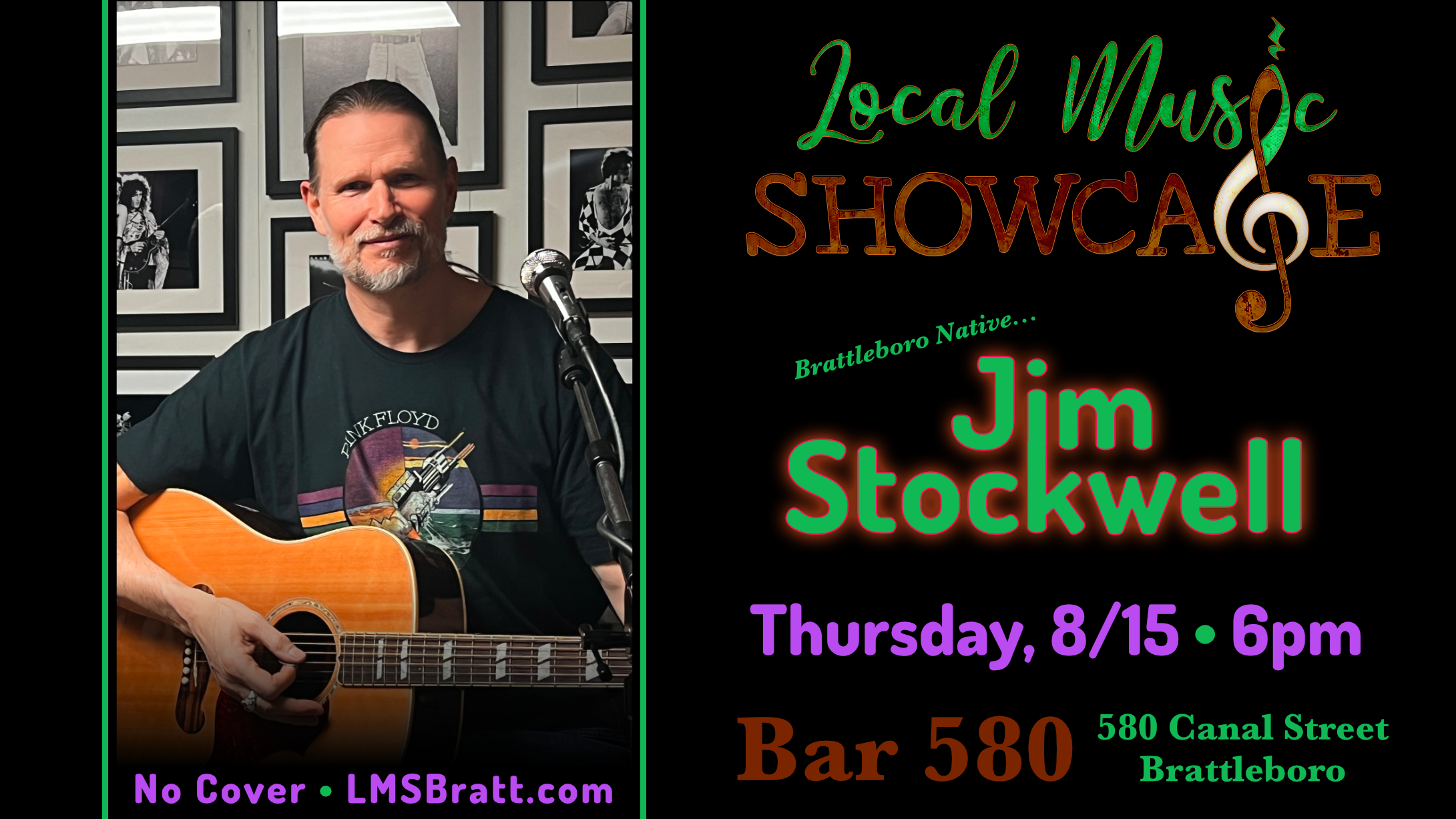 Local Music Showcase, Live Music, Brattleboro, Vermont, Jim Stockwell, Donald McCullough, Bar 580