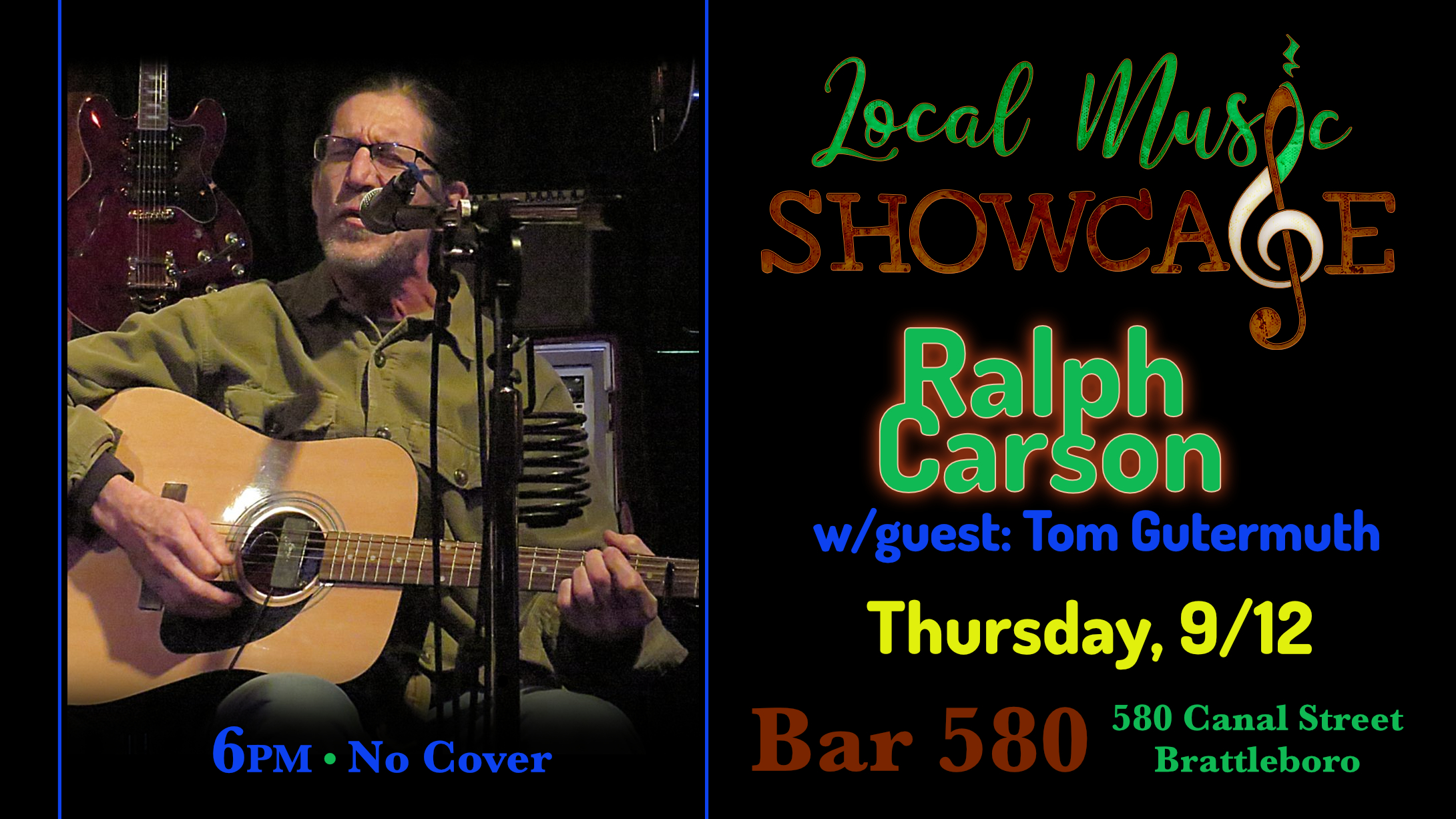 Ralph Carson, Local Music Showcase, Live Music, Brattleboro, Vermont, Donald McCullough