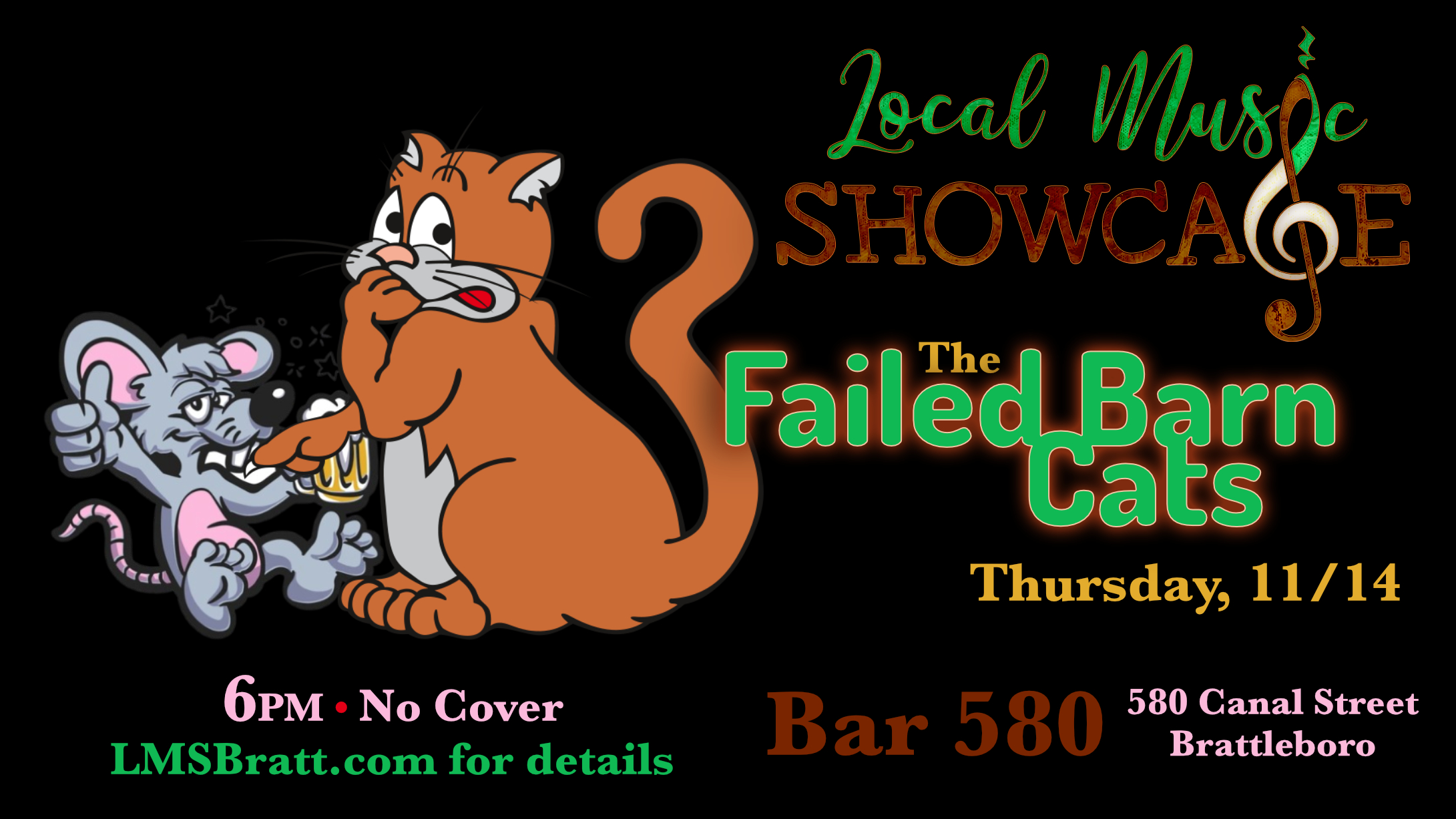 Local Music Showcase, Live Music, Brattleboro, Vermont, Failed Barn Cats, Paul Martinez, David Hiler, Donald McCullough