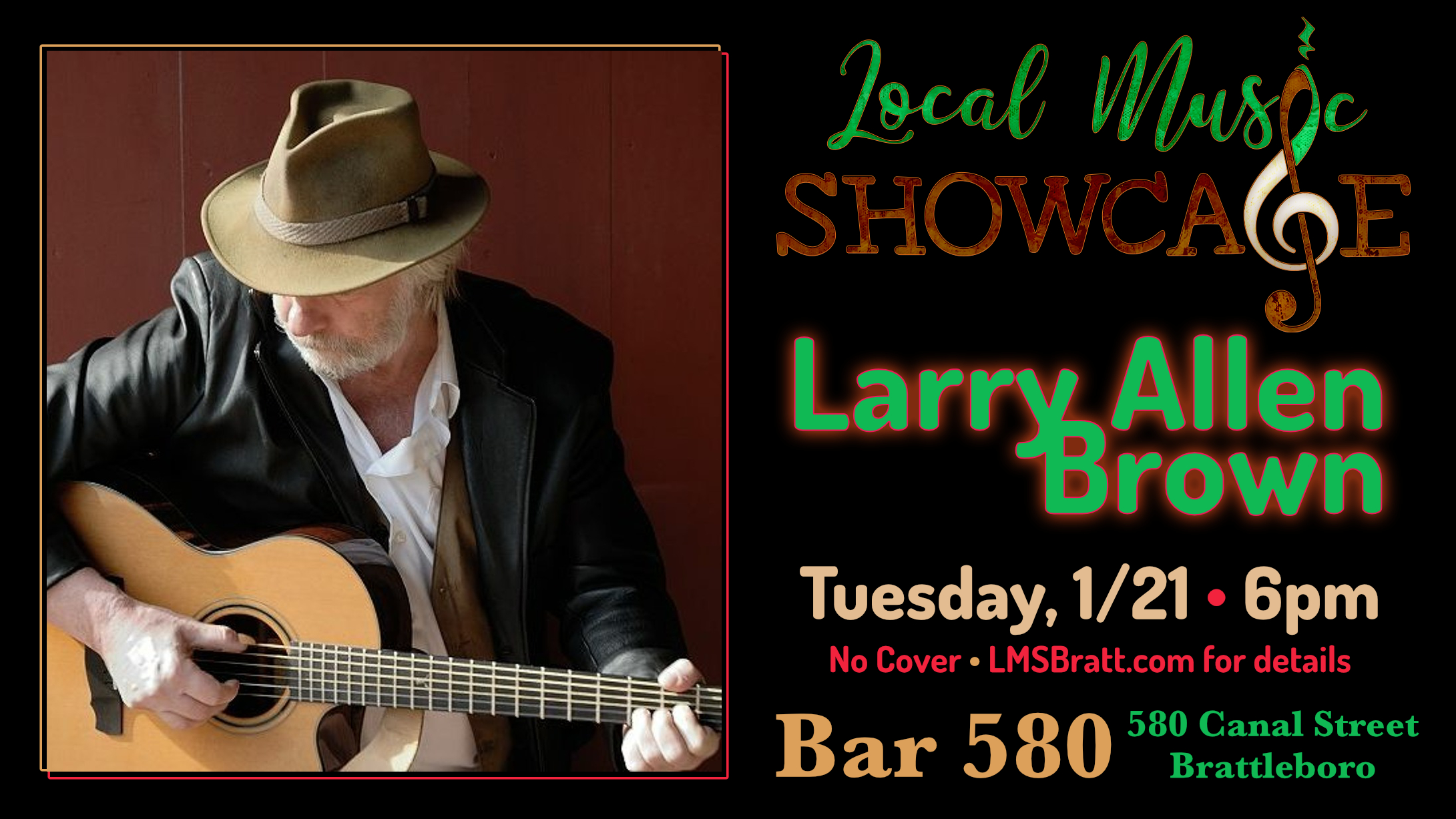 Local Music Showcase, Live Music, Brattlebor, Vermont, Larry Allen Brown, Donald McCullough