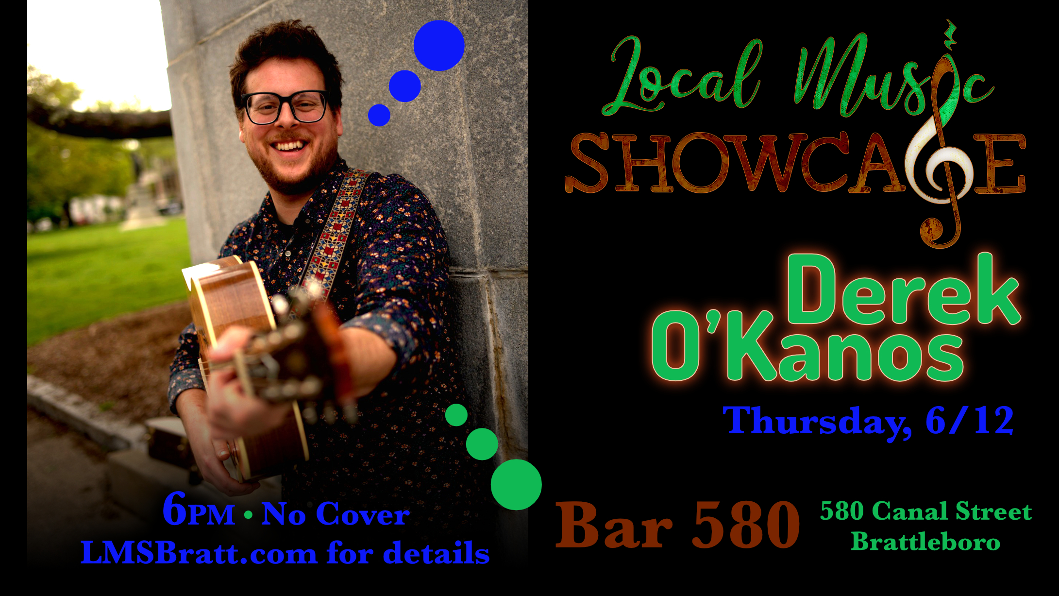 Local Music Showcase, Live Music, Brattleboro, Vermont, Derek O'Kanos, Donald McCullough, Bar 580
