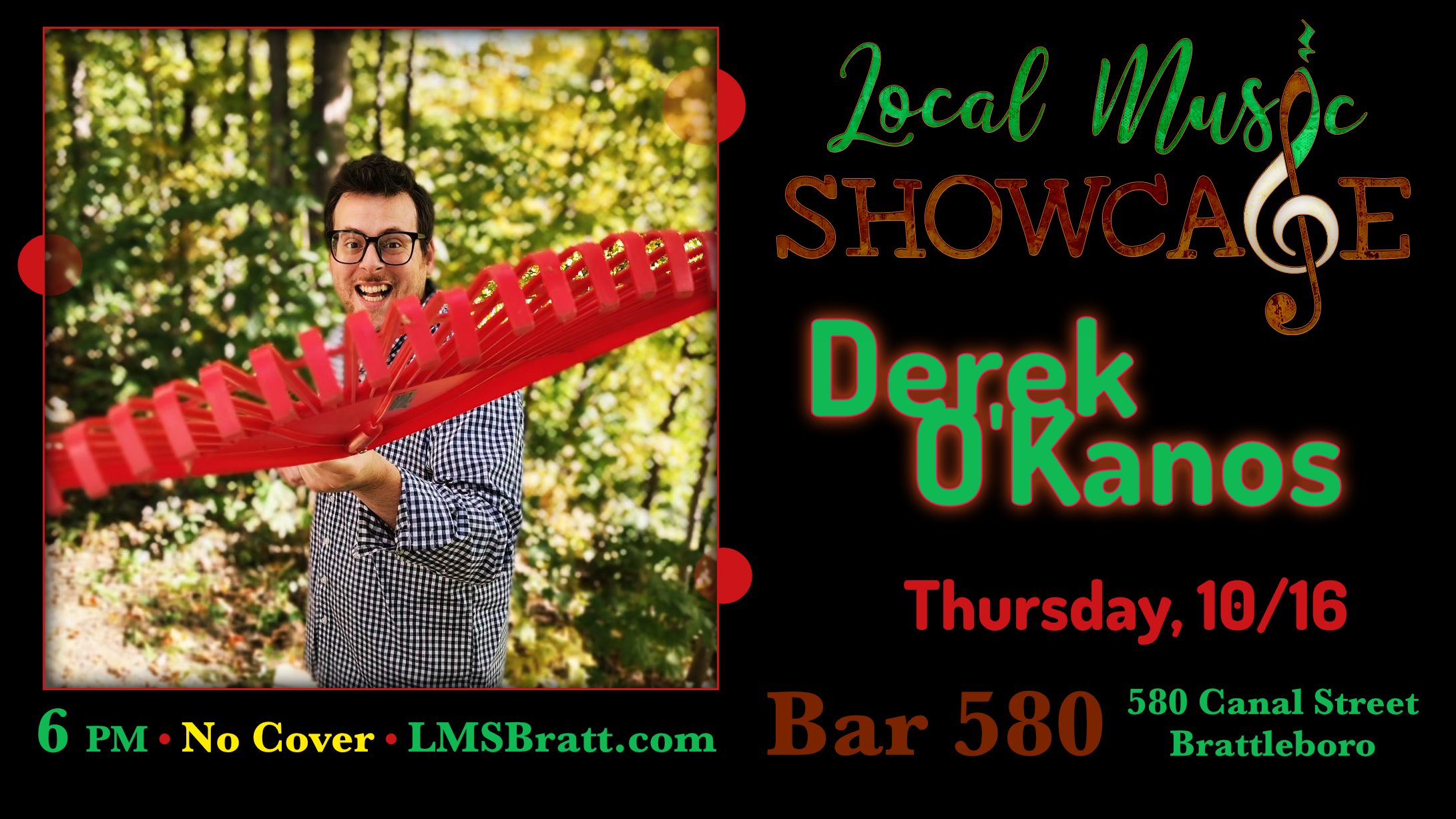 Local Music Showcase, Live Music, Brattleboro, Vermont, Derek O'Kanos, Donald McCullough, Bar 580