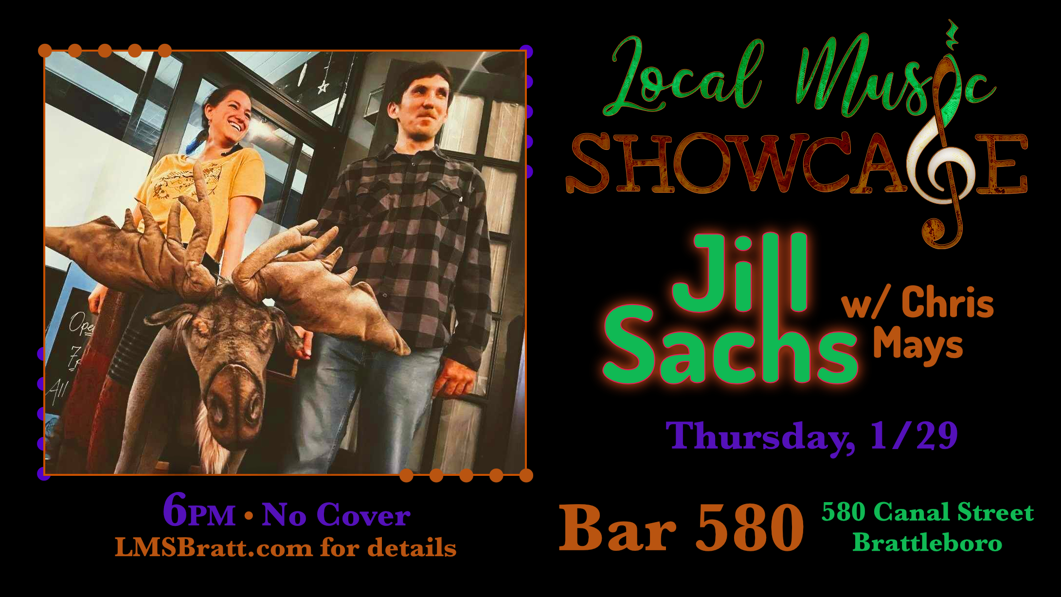 Local Music Showcase, Live Music, Brattleboro, Vermont, Jill Sachs, Donald McCullough, Bar 580