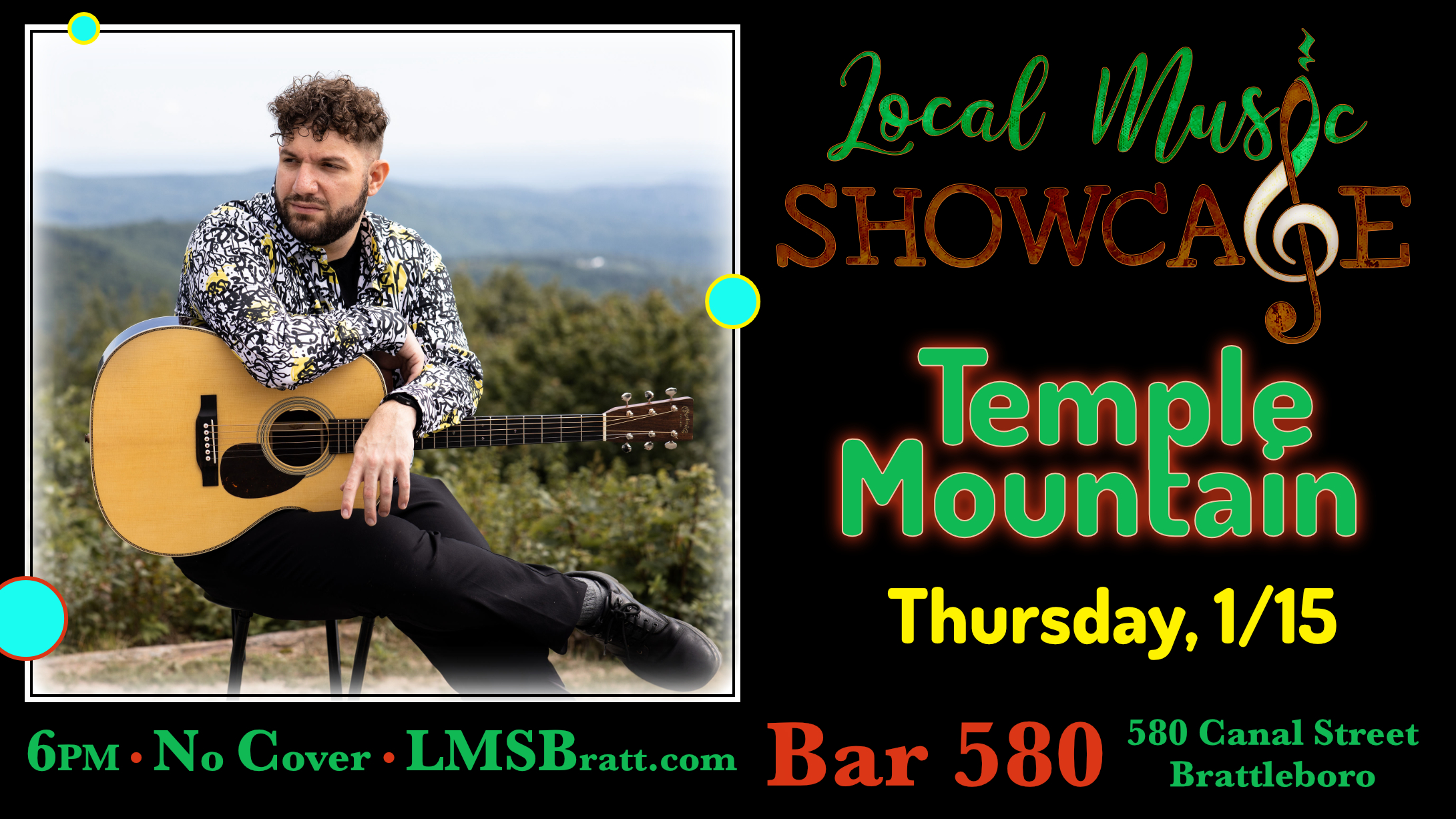 Locdal Music Showcase, Live Music, Brattleboro, Vermont, Temple Mountain, Eric Hannings, Donald McCullough, Bar 580