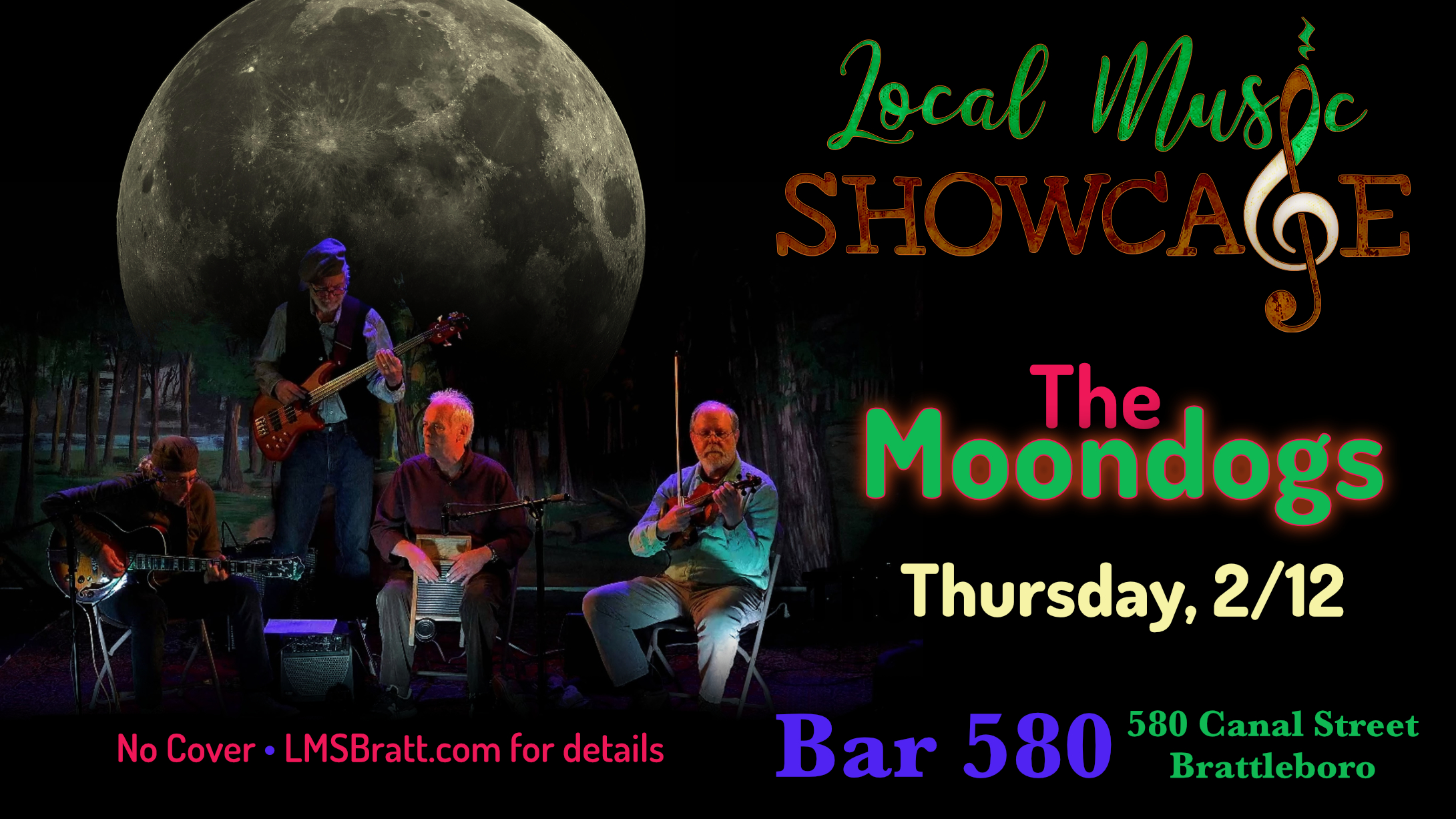 Local Music Showcase, Live Music, Brattleboro, Vermont, Moondogs, Donald McCullough, Bar 580
