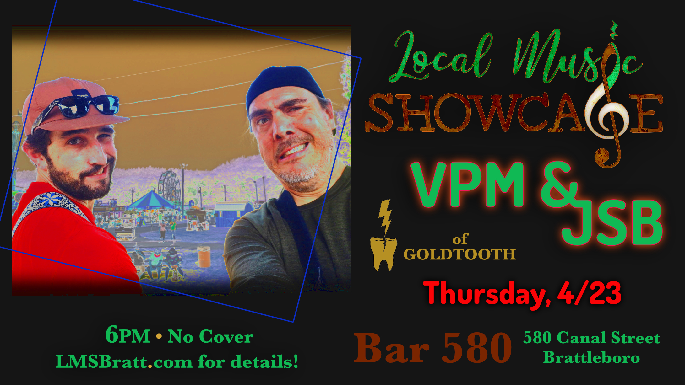 Local Music Showcase, Live Music, Brattleboro, Vermont, Paul Martinez, Jonathan Stephen Braught, Donald McCullough, Bar 580