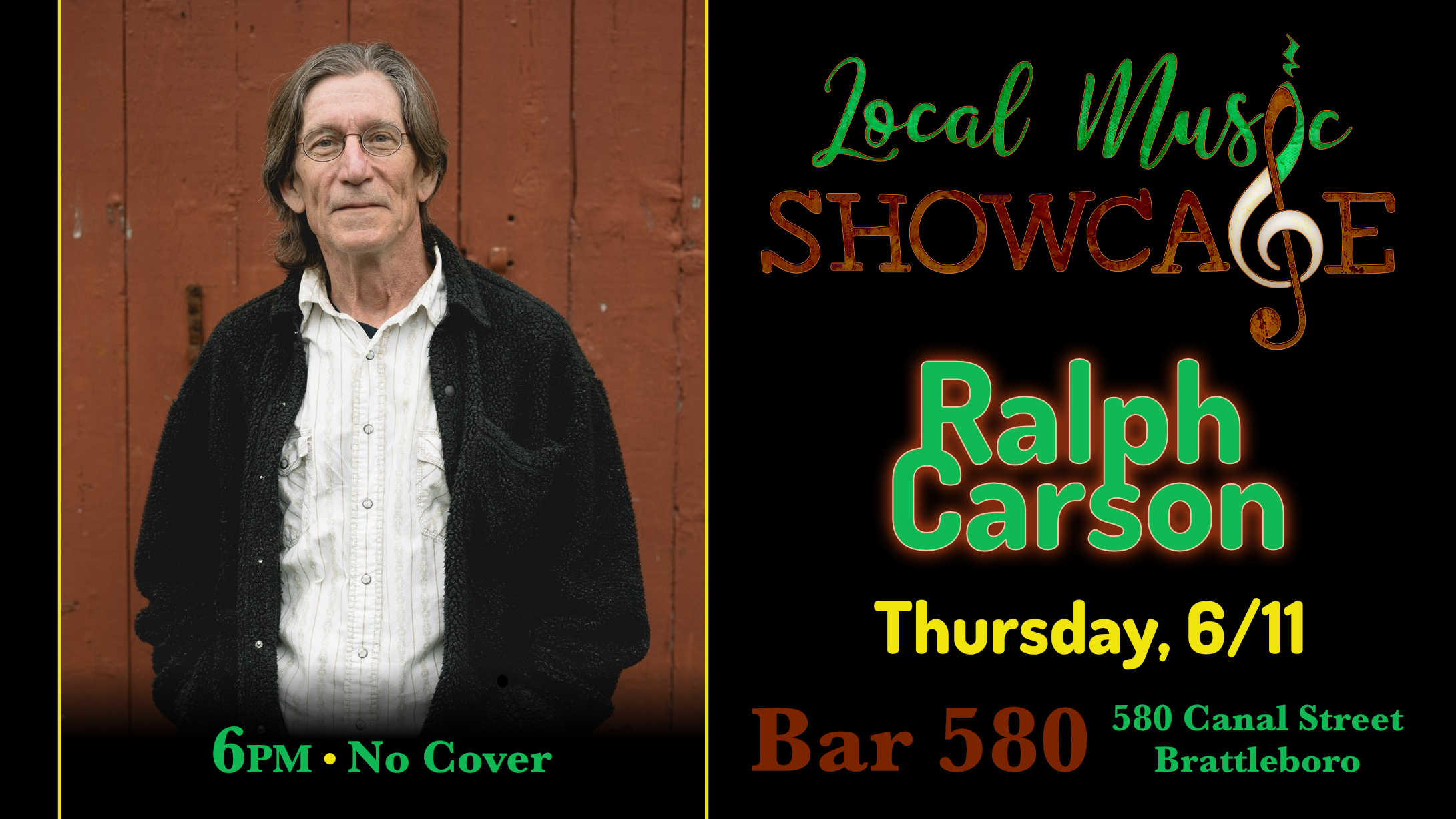 Local Music Showcase, Live Music, Brattleboro, Vermont, Ralph Carson, Donald McCullough, Bar 580