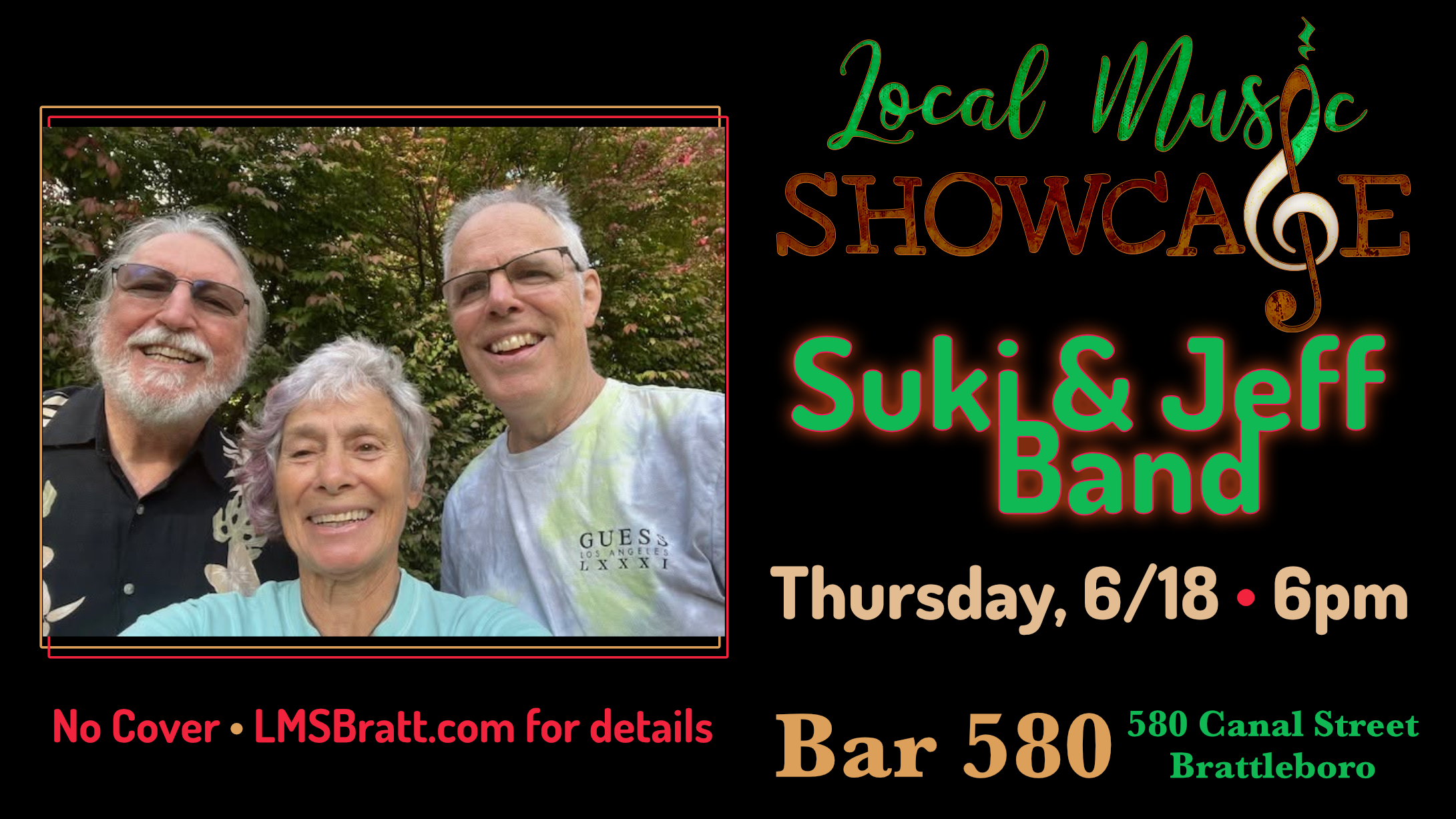 Local Music Showcase, Live Music, Brattleboro, Vermont, Suki Rauh, Michael McKinney, Jeff Brewer, Donald McCullough, Bar 580