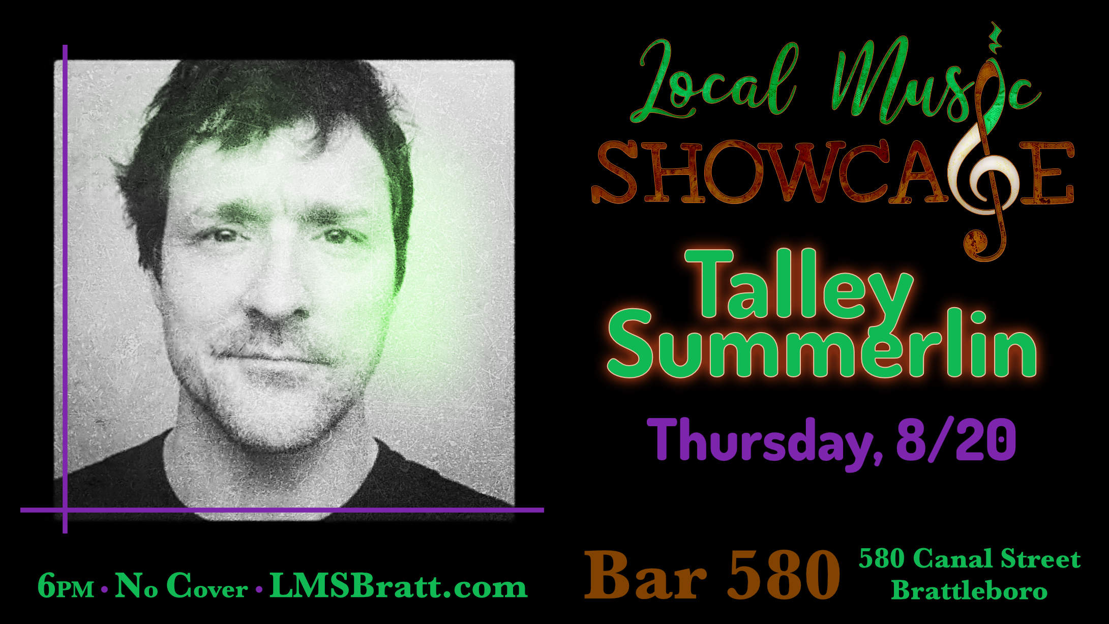 Local Music Showcase, Live Music, Brattleboro, Vermont, Talley Summerlin, Donald McCullough, Bar 580