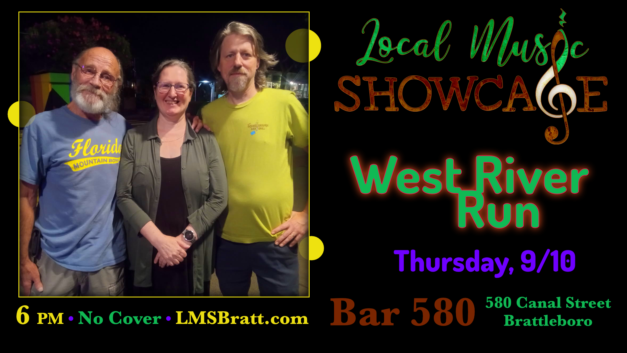 Local Music Showcase, Live Music, Brattleboro, Vermont, West River Run, Donald McCullough, Bar 580