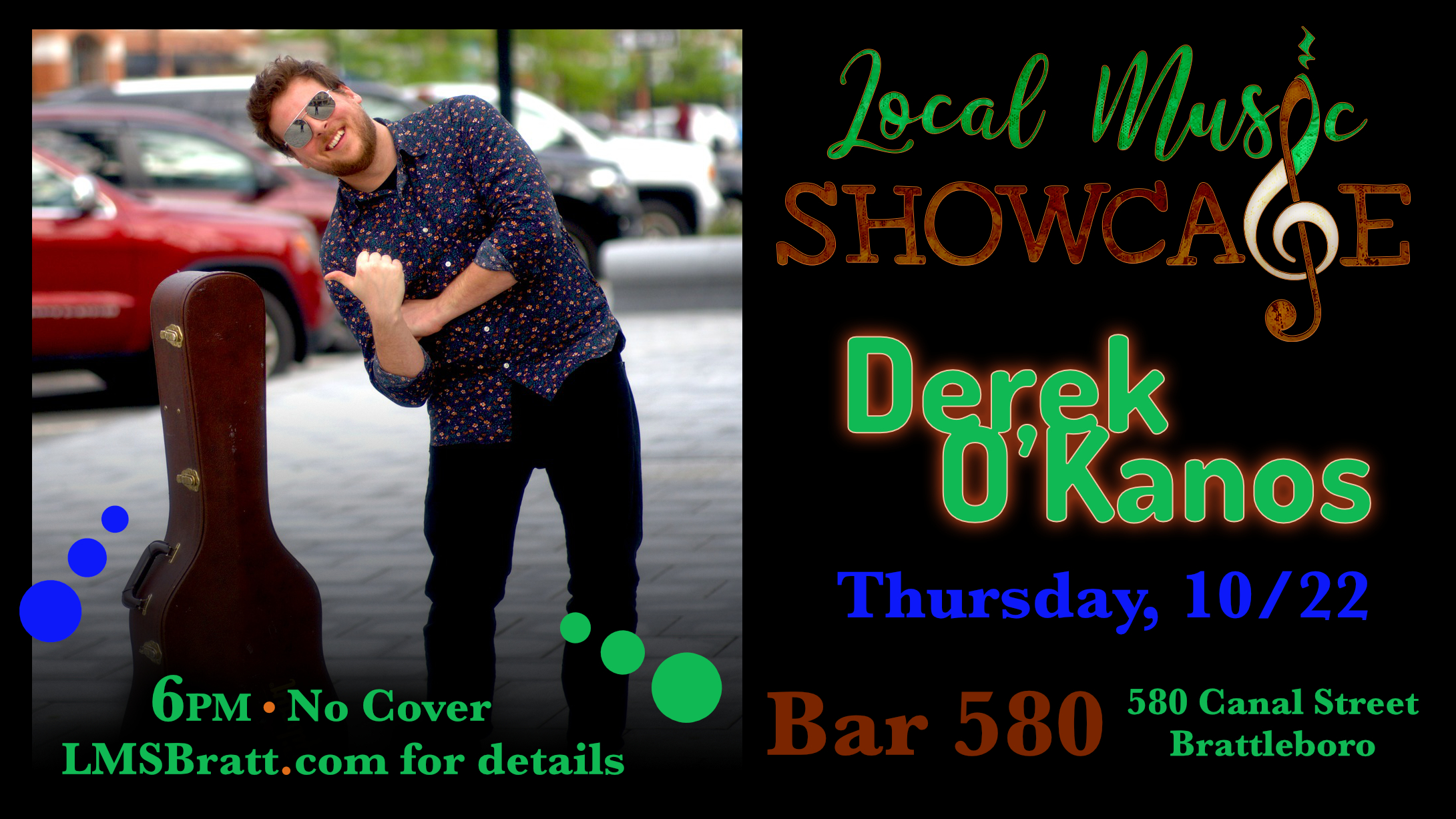 Local Music Showcase, Live Music, Brattleboro, Vermont, Derek O'Kanos, Donald McCullough, Bar 580